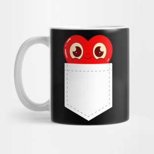 Mr Valentine - 3 Cute Heart in Pocket Mug